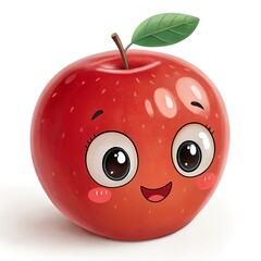 Obraz premium banana cute face wide smile yellow fruit character art