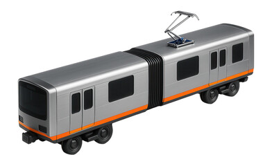Naklejka premium Articulated electric train unit with flexible gangway connection and roof-mounted pantograph