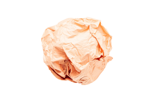 a crumpled paper ball on a white surface