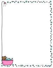 Floral frame. Doodle flower border. Bear frame. Spring frame. Summer borders. Hand drawn borders clipart. png. Educational borders and frames. Teacher school border design. 