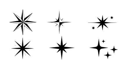 starburst and sparkle icon set vector

