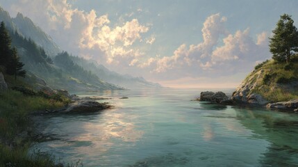 Obraz premium Subtle, serene water vista