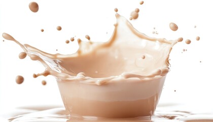 Delicious Milk or Coffee Drink Splash on white background 
