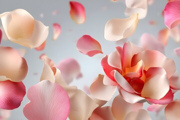 Rose petals background. Romantic background, suitable for Valentine’s Day, skin care, cosmetics and spa treatments. Rose petal texture. Wedding invitations, beauty ads, or romantic promotional designs