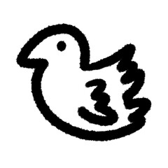 bird stamp PNG Handdrawn Cartoon Doodle Clipart Kawaii Black and White Outline Elements in Fun Sketch Style for Kids, Notes, Scrapbook, or Digital Design