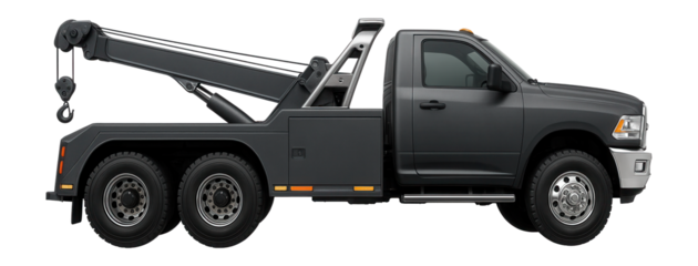 Recovery vehicle with extendable winch and dual rear axles