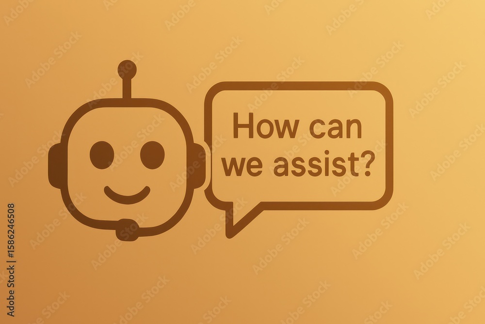 Poster an image of an engaging ai chatbot providing assistance. the visual features a stylized robot with a
