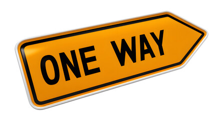 One Way sign, isolated on white background 