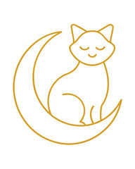 Sleeping cat on moon