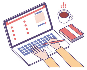 Expense Tracking on Laptop Graphic | Digital Budget Planner UI