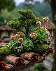 Mini house covered in lush green high resolution picture