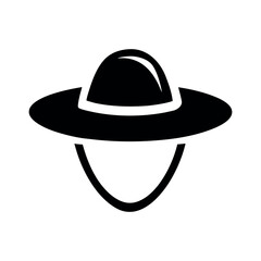 Elegant Summer Sun Hat Vector Icon