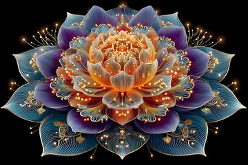 Elegant mandala flower with cosmic shine high resolution picture