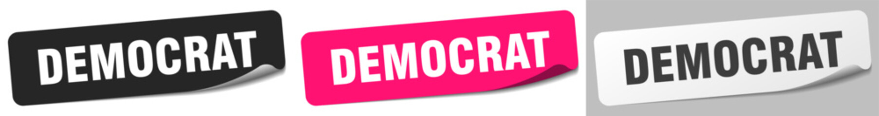 democrat sticker. democrat sticker set on white background