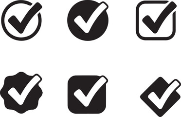 Selection of Checkmark Icon Designs Tick Symbols for Approval and Confirmation