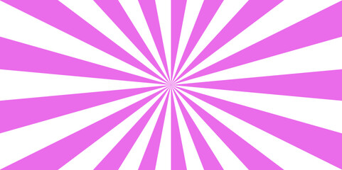 Twisted light pink Vector Background on purple background.  Vintage beam sunburst texture. Spiral starburst and striped pattern abstract geometric retro sunrays line wavy texture. 
