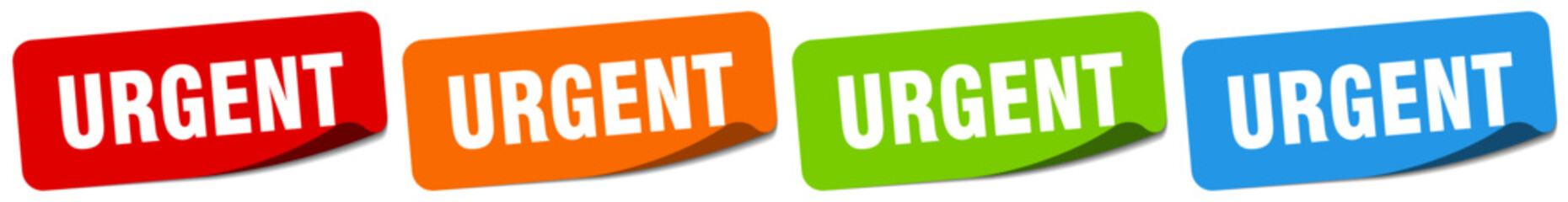 urgent sticker. urgent sticker set on white background