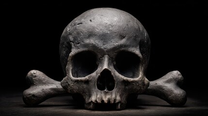 Skull and crossbones symbolizing danger and mortality