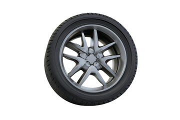 Obraz premium a car tire with a flat tire on a white background