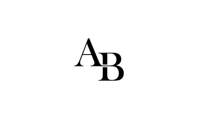 AB initial letters, monogram logo