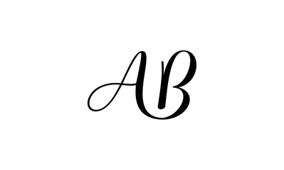 AB initial letters, monogram logo
