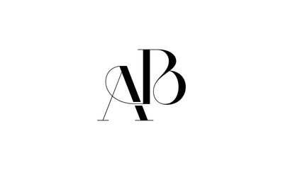 AB initial letters, monogram logo