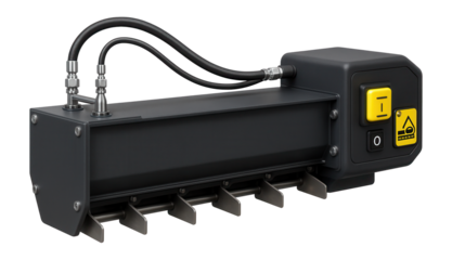 Scraper conveyor with an integrated dust suppression system and sealed housing for a chemical processing facility.