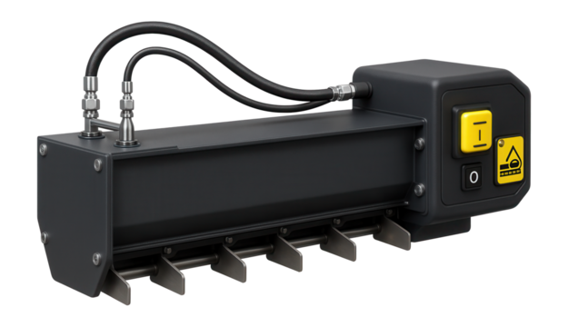 Scraper conveyor with an integrated dust suppression system and sealed housing for a chemical processing facility.