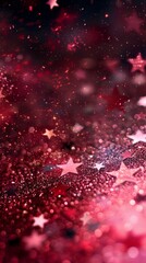 An elegant display of pink stars and bokeh, creating a festive and magical atmosphere perfect for celebrations and adding a touch of sparkle