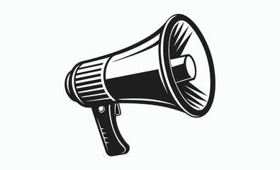Megaphone icon silhouette, megaphone icon sketch, car horn silhouette, minimal audio symbol,  minimal car horn icon vector illustration  