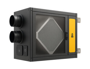 Obraz premium Wall-mounted air-to-air heat exchanger with a high-efficiency core for an automotive assembly plant