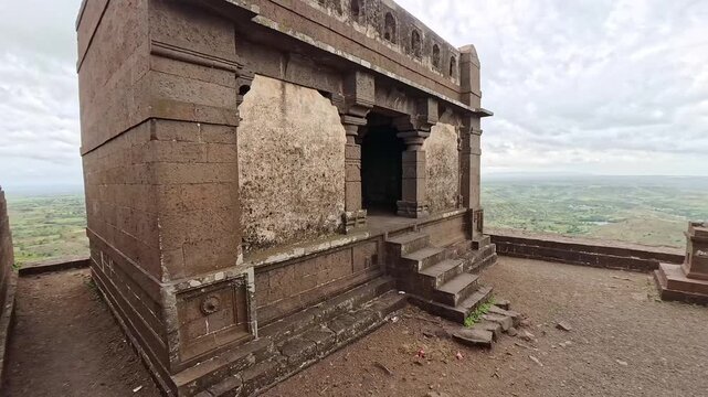 The memorial of Chhatrapati Shivaji Maharaj at Shikhar Shingnapur Temple, Shingnapur is an important religious place in Satara, Shivaji Maharaj used to visit this temple regularly, Maharashtra, India.