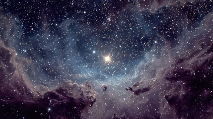 Obraz premium A star cluster in the center of the night sky, surrounded by stars