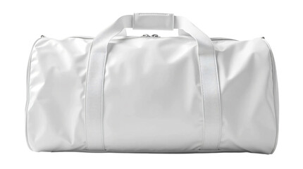 White duffel bag isolated on transparent background