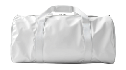 White duffel bag isolated on transparent background