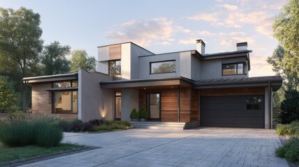 Construction phase of house exterior