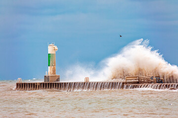 Winter storm on Lake Michigan