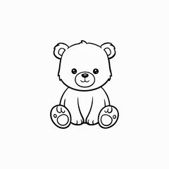 Obraz premium teddy bear line black art isolated graphic