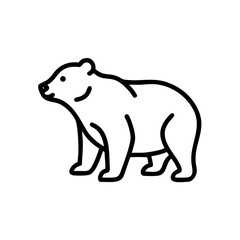 Obraz premium Outline of a bear standing in a neutral style against a white background 