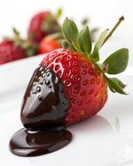 Chocolate Dipped Strawberry Closeup