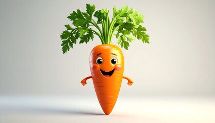 Cute cartoon carrot with happy expression