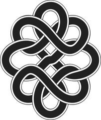 Obraz premium Celtic knot design, intricate interwoven patterns, symbol of eternity and unity in vintage engraved style