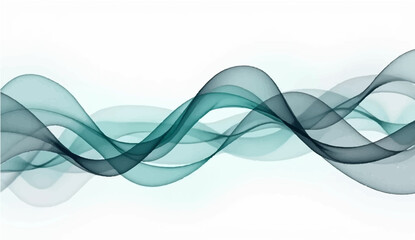 Abstract blue background with flowing waves and smooth smoke design