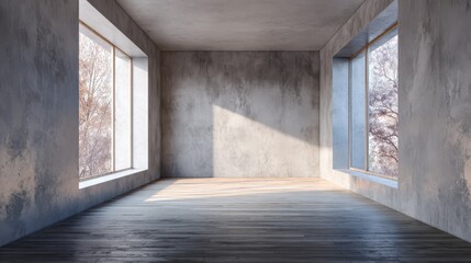 Fototapeta premium bold interior room blank wall