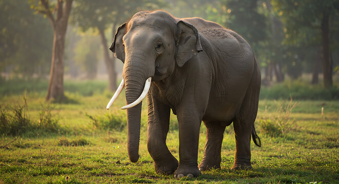 Asian Elephant in Natural Habitat &ndash; Gentle Giant of the Jungle