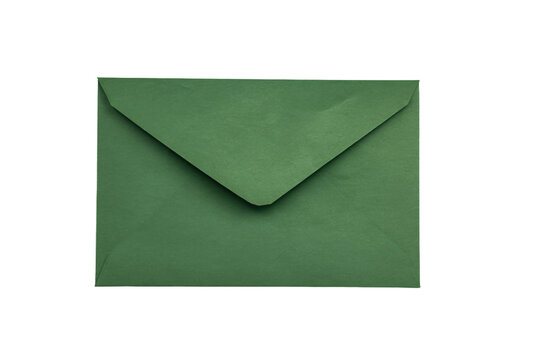 a green envelope with a white background