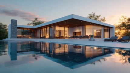 modern house with pool