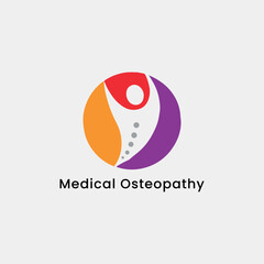 orthopedic spinal logo design vector