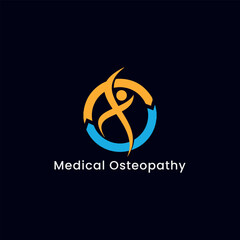 orthopedic spinal logo design vector