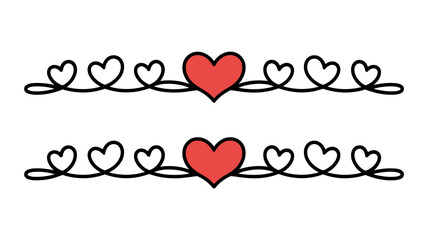 Heart Line Design: Simple and elegant illustrations of two heart lines create a visually appealing and symbolic representation of love and affection.